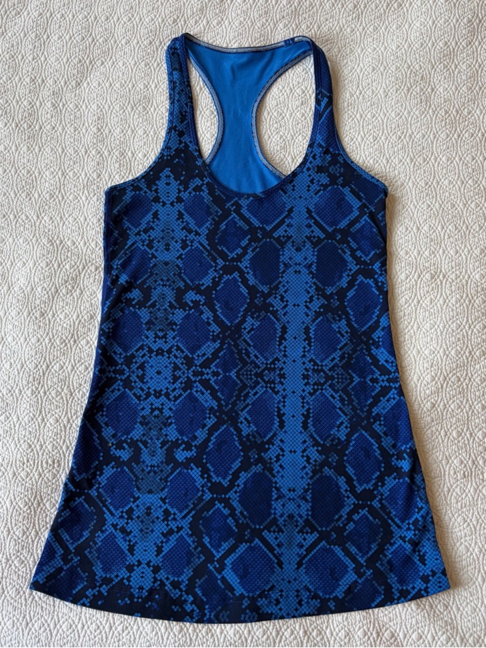 Lululemon Cool Blue Snakeskin Print Racerback Athletic Tank
